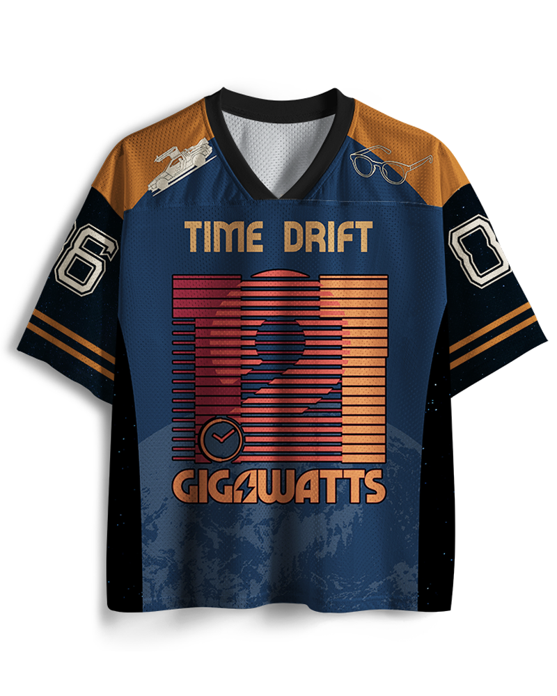 TheRetroTee Maillot en maille 1,21 Gigawatts Années 80