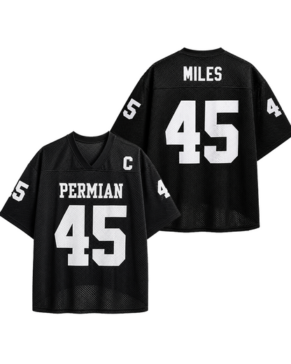 TheRetroTee Texas Sportsfilm-inspiriertes #45 Schwarzes Football-Mesh-Trikot