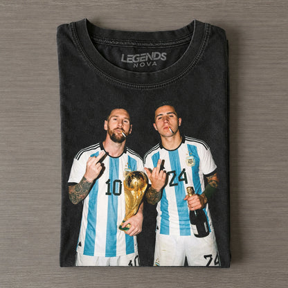 Argentina Messi Enzo funny Vintage Tee