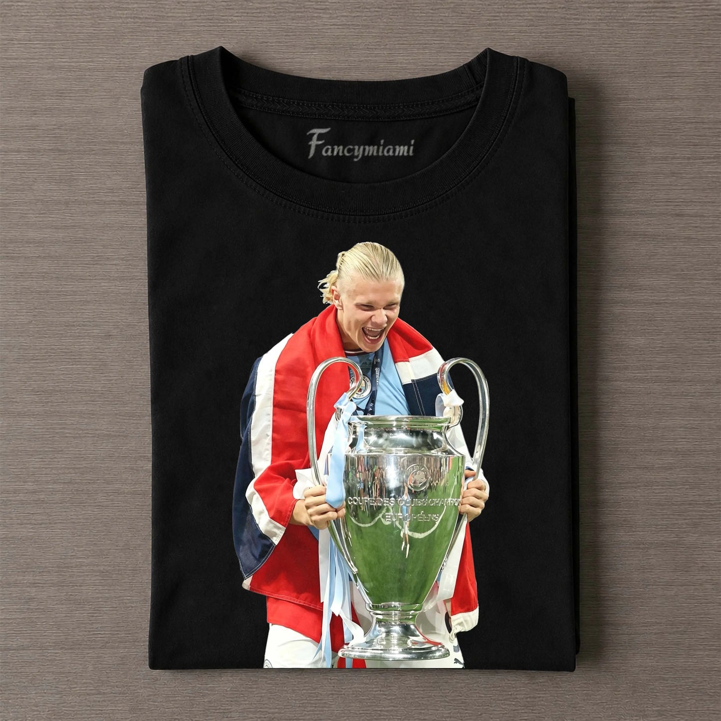 T-shirt imprimé VICTOIRE ÉCHARPE ROUGE BLANCHE TROPHÉE ARGENTÉ
