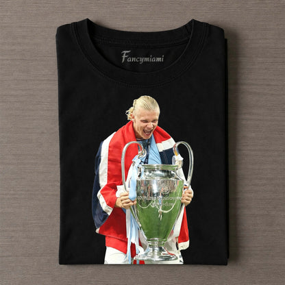 T-shirt imprimé VICTOIRE ÉCHARPE ROUGE BLANCHE TROPHÉE ARGENTÉ