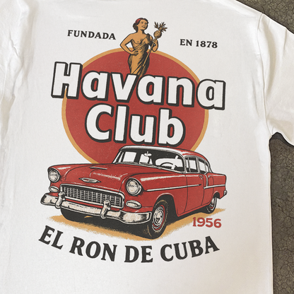 'Havana Club' Cuba Caddy Heavy White T-Shirt