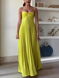 Exquisite Princess Pleated Off-the-shoulder Party Maxi Dress