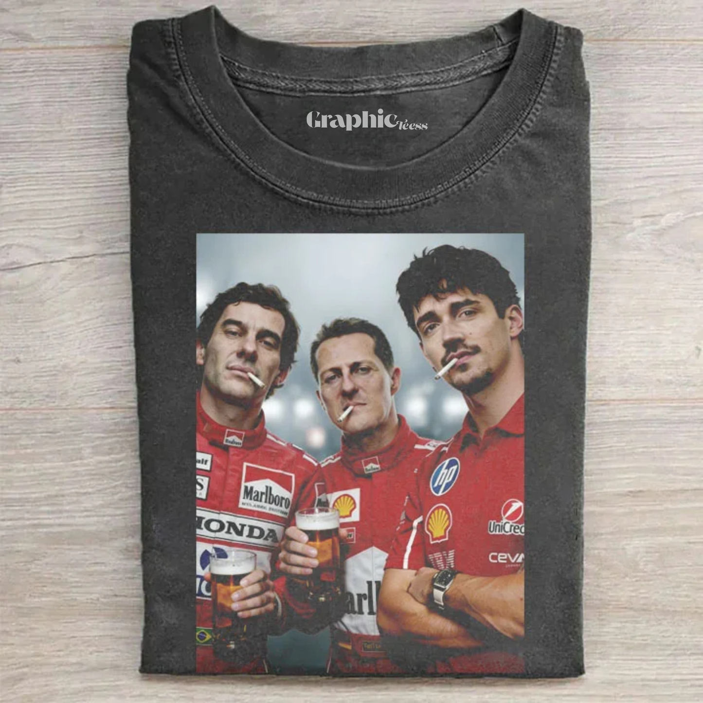 F1 Three Kings Together:Senna & Michael Schumacher & Leclerc T-shirt