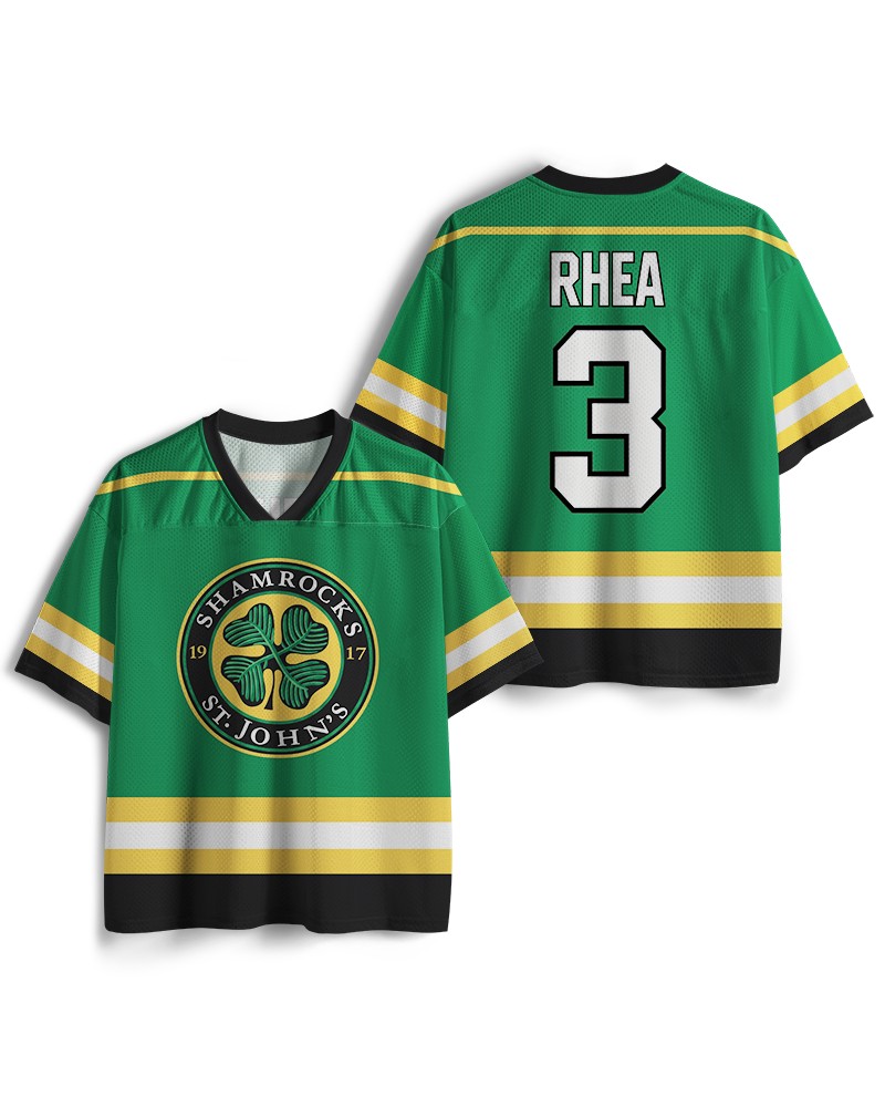 TheRetroTee Shamrocks #3 Grünes Eishockey-Mesh-Trikot