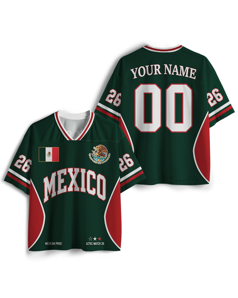 TheRetroTee Mexico Flag Matching Mesh Jersey