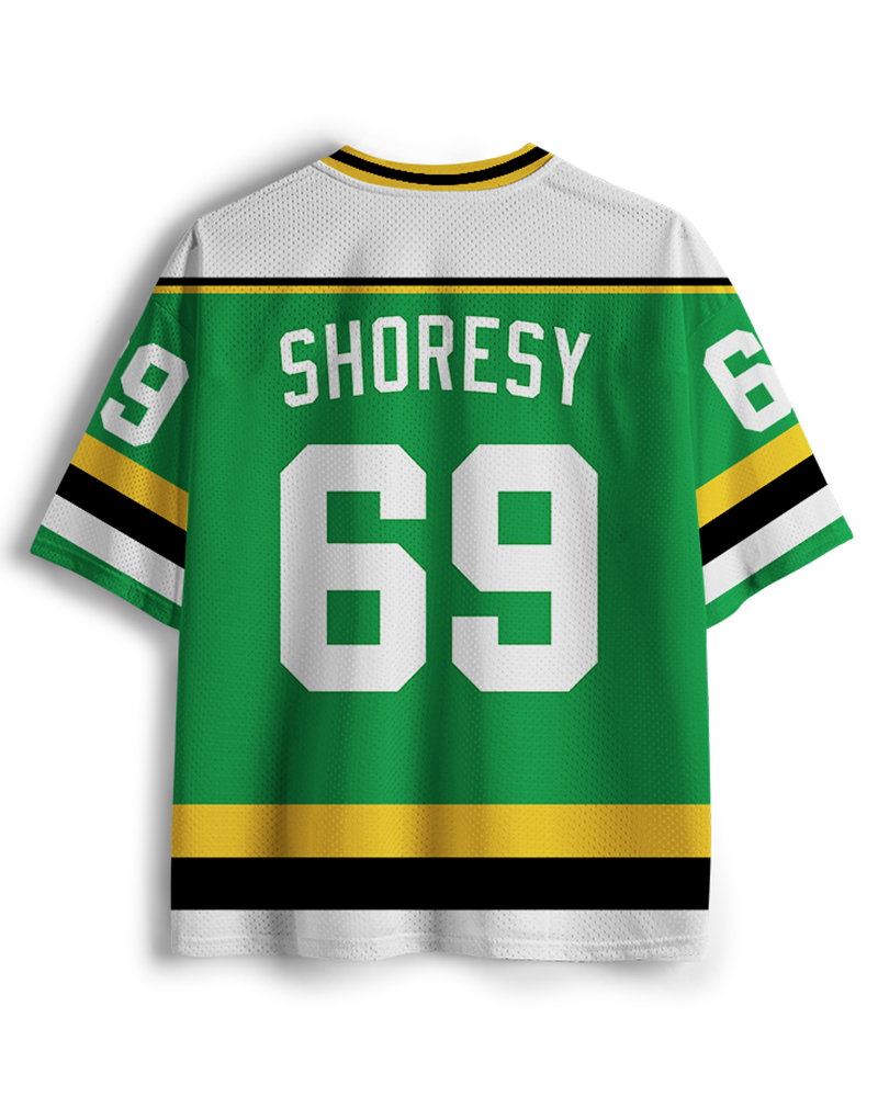 TheRetroTee Retro Hockey #69 Green & Yellow Mesh Jersey