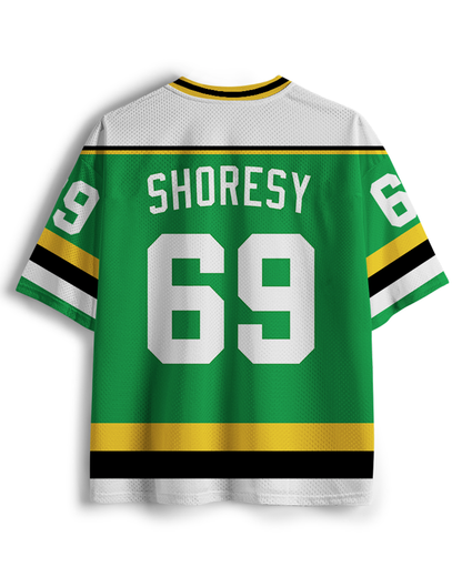 TheRetroTee Retro Hockey #69 Green & Yellow Mesh Jersey