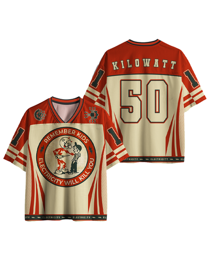 TheRetroTee Electricity Will Kill You Kids 1950er Netz-Trikot