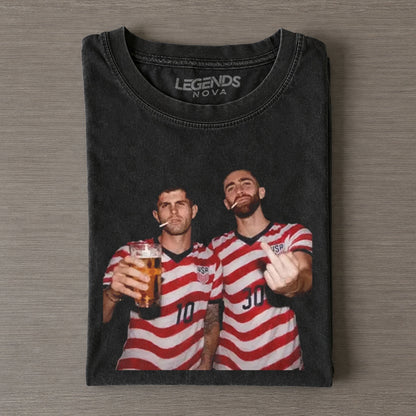 Christian Pulisic & Giovanni Reyna American Soccer Style Tee