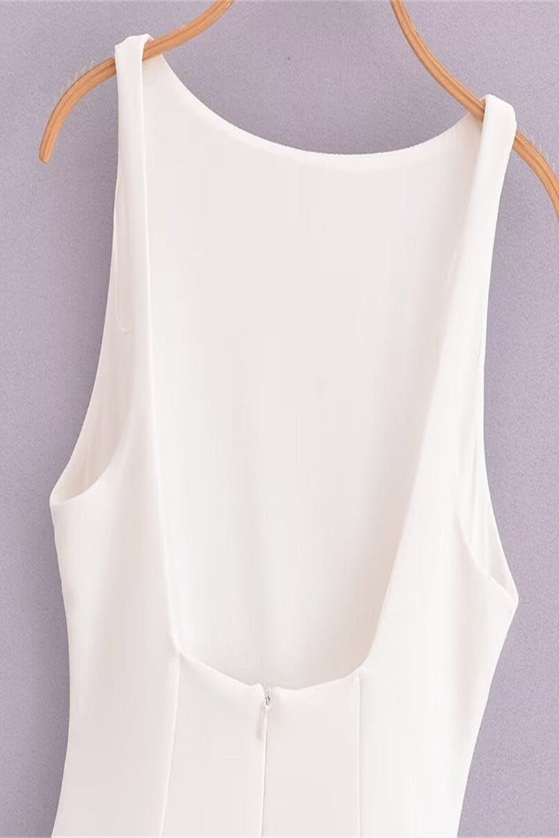 Sexy Ruched O Neck Sleeveless Dresses