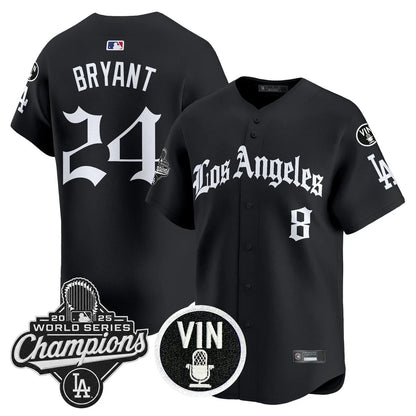 Men's Dodgers 2025 World Series Champions Vapor Premier Limited Jersey - LA Gothic Edition - All Stitched