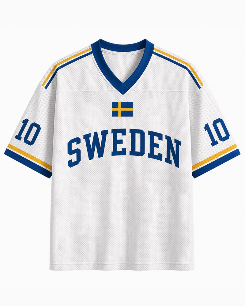 TheRetroTee Custom Sweden Soccer Mesh Jersey