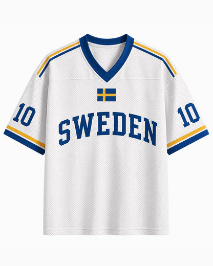 TheRetroTee Custom Sweden Soccer Mesh Jersey