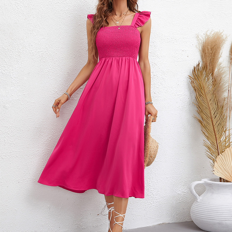 Slim Fit Elegant Fashion Ladies Square Neck Stretch Lace High Waist Slim  Maxi Dress