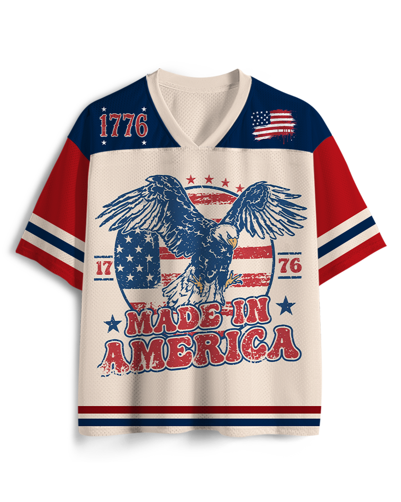 TheRetroTee Made In America Flag 1776 Vintage Mesh Jersey