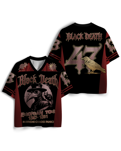 Maillot en maille TheRetroTee Black Death European Tour 1970s