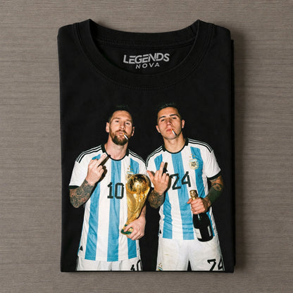 Argentina Messi Enzo funny Vintage Tee