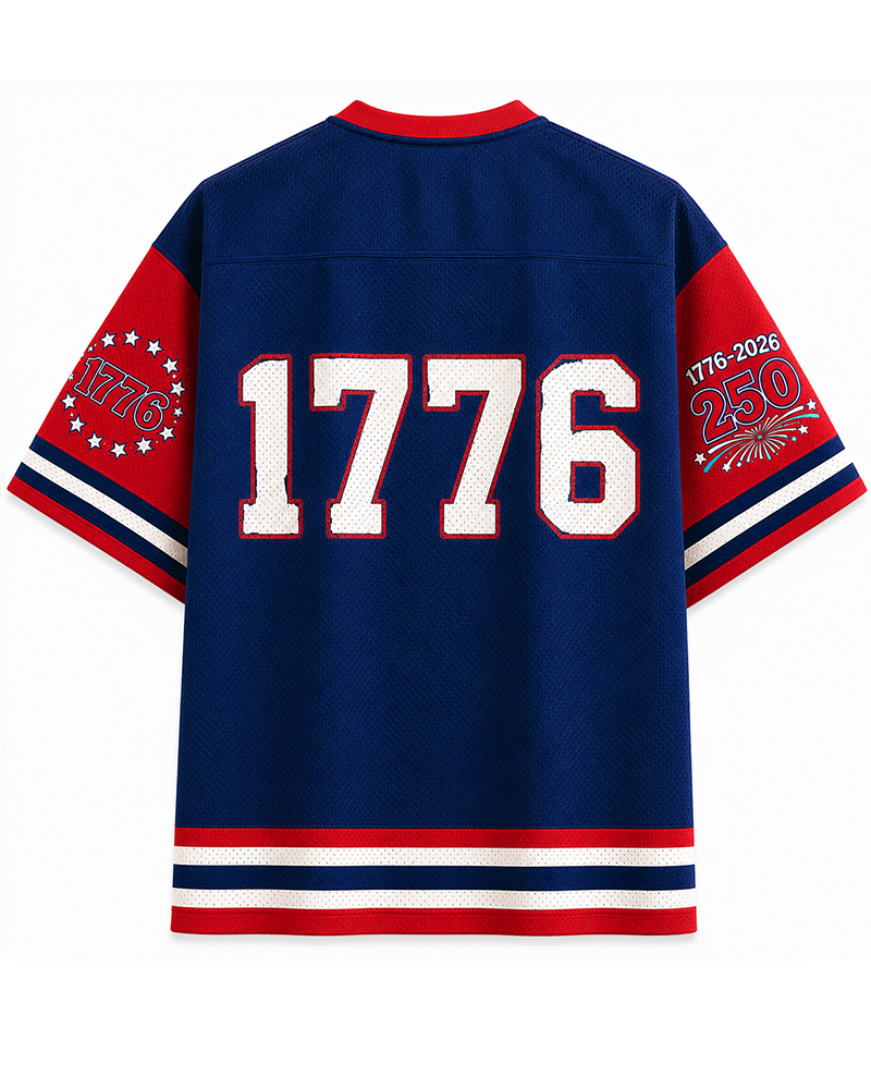 TheRetroTee Vintage Meri-caaaaaw 4th of July Mesh Jersey