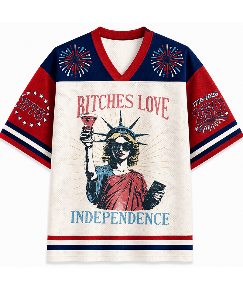 TheRetroTee Babes Love Independence Vintage Netz Trikot