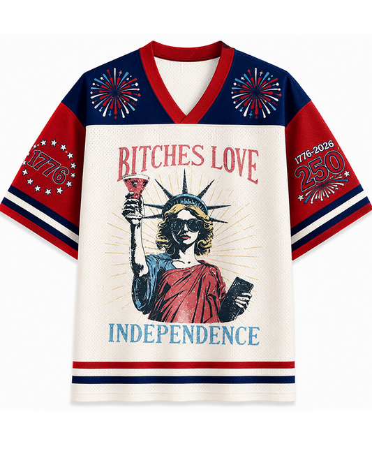 TheRetroTee Babes Love Independence Vintage Netz Trikot