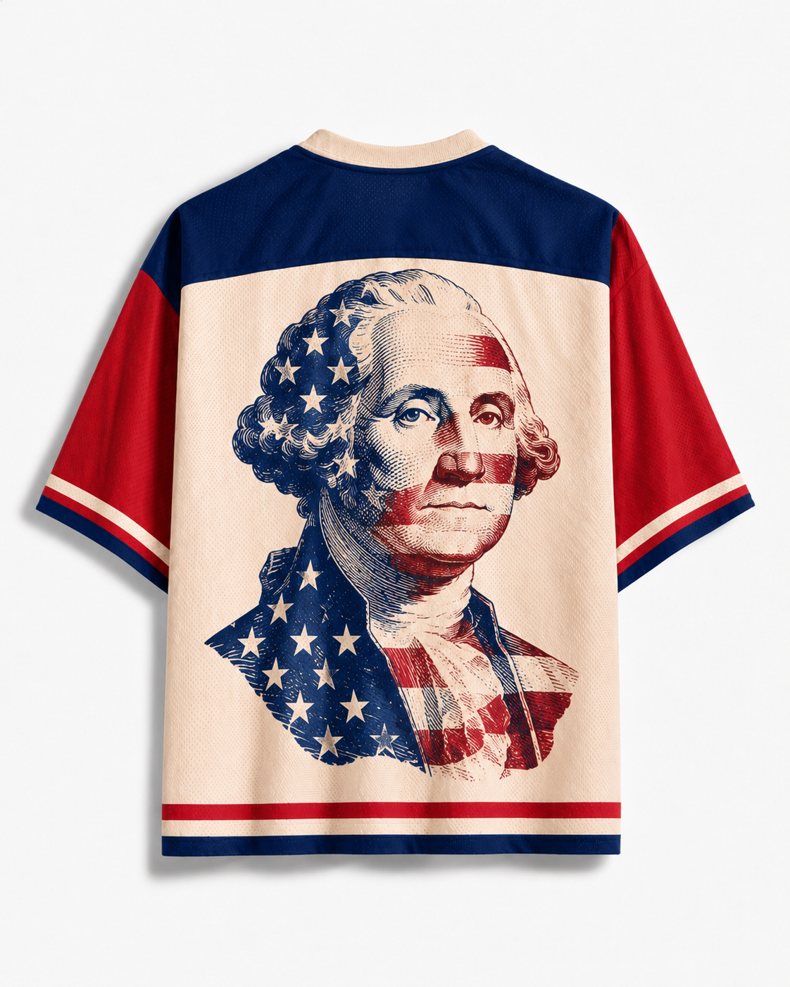 TheRetroTee Land of Liberty 1776 Independence Day Vintage Mesh Jersey