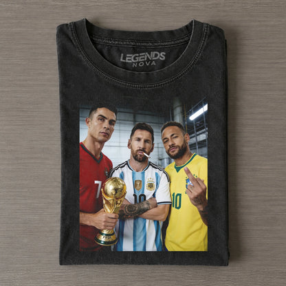 Three Kings Together: Cristiano Ronaldo & Lionel Messi & Neymar Jr. T-shirt