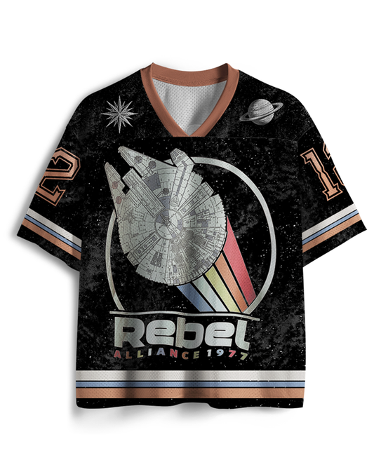 TheRetroTee 1977 Sci-Fi Spacecraft Inspired Mesh Jersey