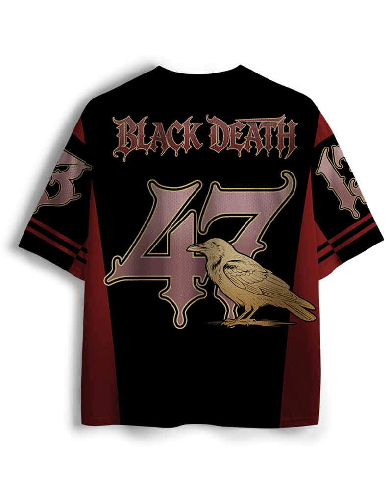 Maillot en maille TheRetroTee Black Death European Tour 1970s