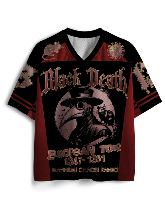 TheRetroTee Black Death European Tour 1970s Mesh Jersey