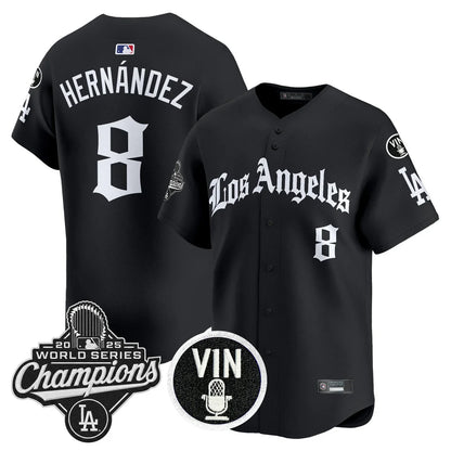 Men's Dodgers 2025 World Series Champions Vapor Premier Limited Jersey - LA Gothic Edition - All Stitched