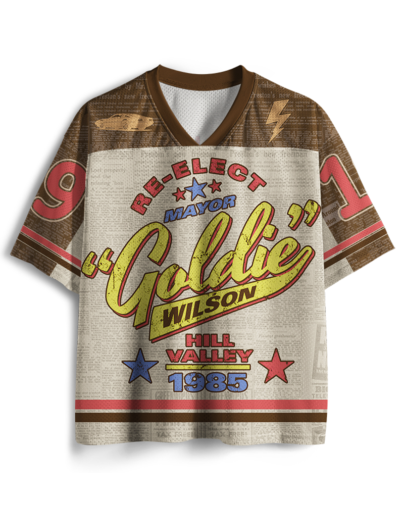 TheRetroTee Bürgermeister Goldie Wilson wiederwählen 1980er Mesh-Trikot