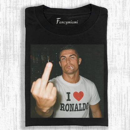 RETRO FOOTBALL LEGEND PORTRAIT FADED GRAPHIC TEE