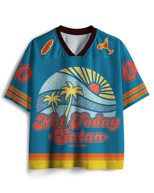 TheRetroTee Not Today Satan Mesh Jersey