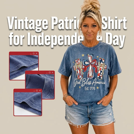 ⭐ God Bless America Women Washed T-Shirt - Vintage 250th Anniversary USA Gift Tee🎆