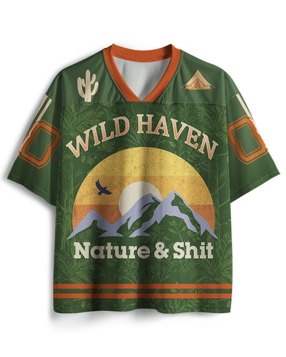 TheRetroTee Nature?&?Shit 1970er Jahre Netz-Trikot