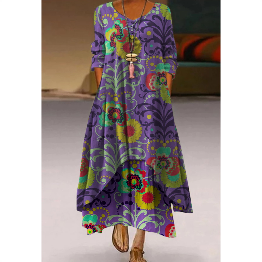 3D Printed Boho Sexy Vintage Party Maxi Dress