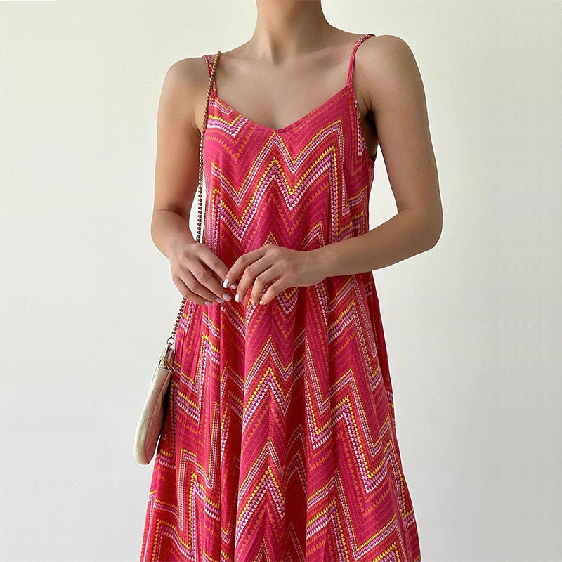 Printed Casual Off Shoulder Bohemian Fashion  Maxi Dress