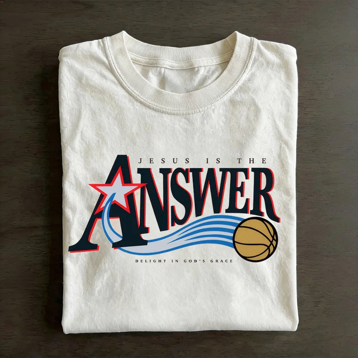 Jesus Is The Answer Christian Washed T-Shirt