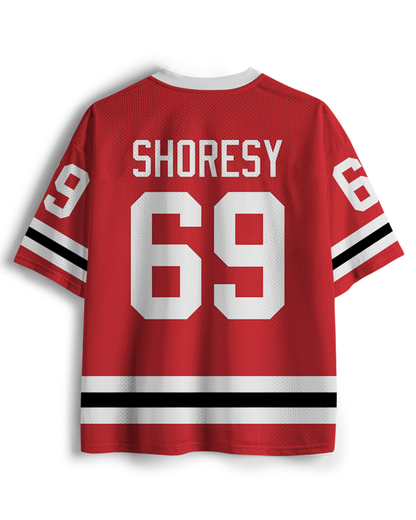 TheRetroTee Hockey #69 Red Mesh Jersey