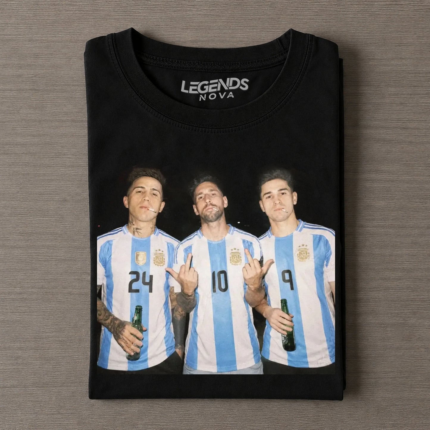 Enzo Fernández & Lionel Messi & Julián Álvarez Argentina Tee