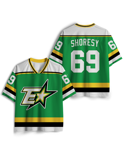 TheRetroTee Retro Hockey #69 Green & Yellow Mesh Jersey