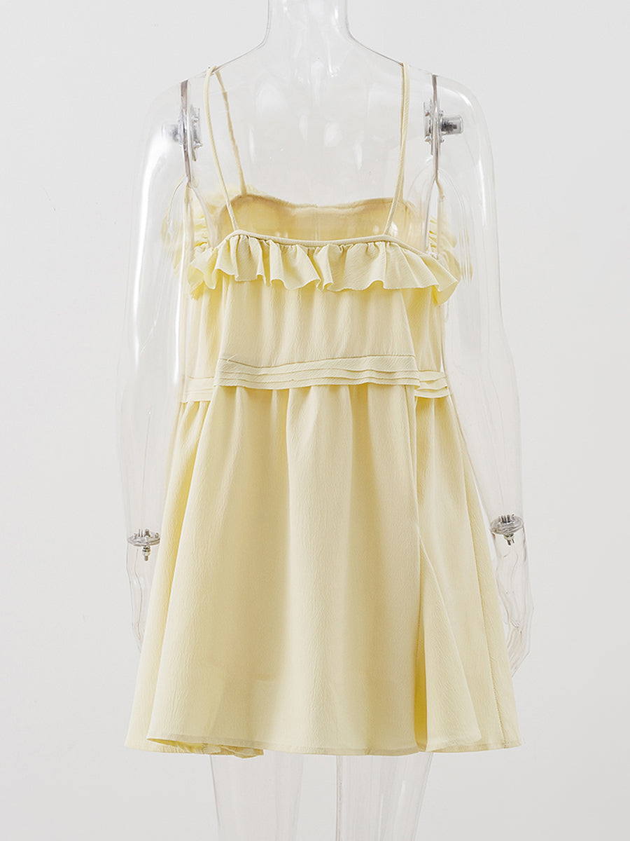 Women’s Casual Sleeveless Lace-Up V-Neck Mini Dress