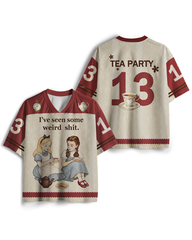 TheRetroTee Weird Stuff Girl 1990s Mesh Jersey