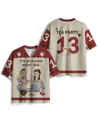 TheRetroTee Weird Stuff Girl 1990s Mesh Jersey