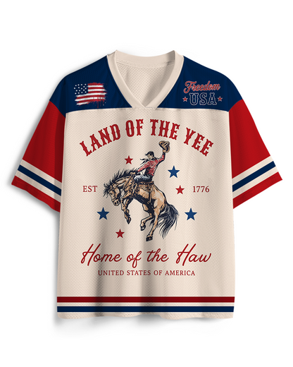 TheRetroTee Land of the Yee Home of The Haw Mesh Jersey