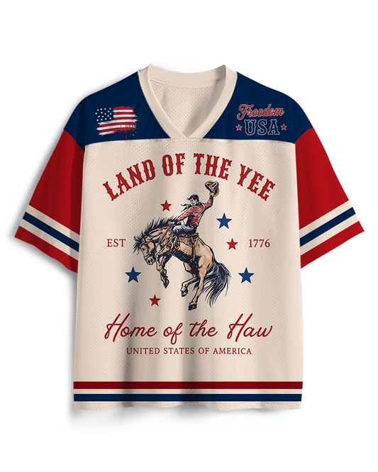 TheRetroTee Land of the Yee Home of The Haw Mesh Jersey