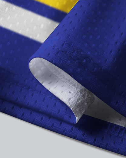 TheRetroTee Hockey #18 Blau & Gelb Fan Mesh Trikot
