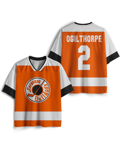 TheRetroTee Syracuse Bulldogs #2 Orange & White Hockey Mesh Jersey