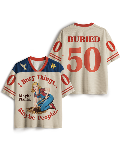 TheRetroTee TheRetroTee I Bury Things 1950s Mesh Jersey
